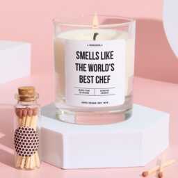Chef Scented Candle Gift Smells Like The World's Best Fun Keepsake For Culinary Stars Kitchen Lover Cooking Mum Nanny Her Vegan Present - thumbnail 1