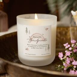 Personalised Grandparents Christmas Candle Rainbow Label, Soy Wax
