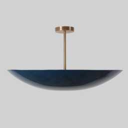 1950S Brass Six-Light Flush Mount Sputnik Chandelier - Stilnovo Retro Lighting Fixture - thumbnail 1