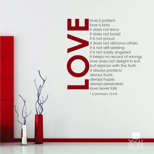 Love Is Patient Wall Decal 1 Corinthians Bible Verse Vinyl Art - image 1