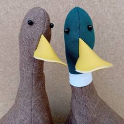 Cool Canard Doorstop/Bookends. Mallard Duck Pair - Lovers Valentines Flat Packed Wedding Gift Anniversary Couples Home Decor - thumbnail 2