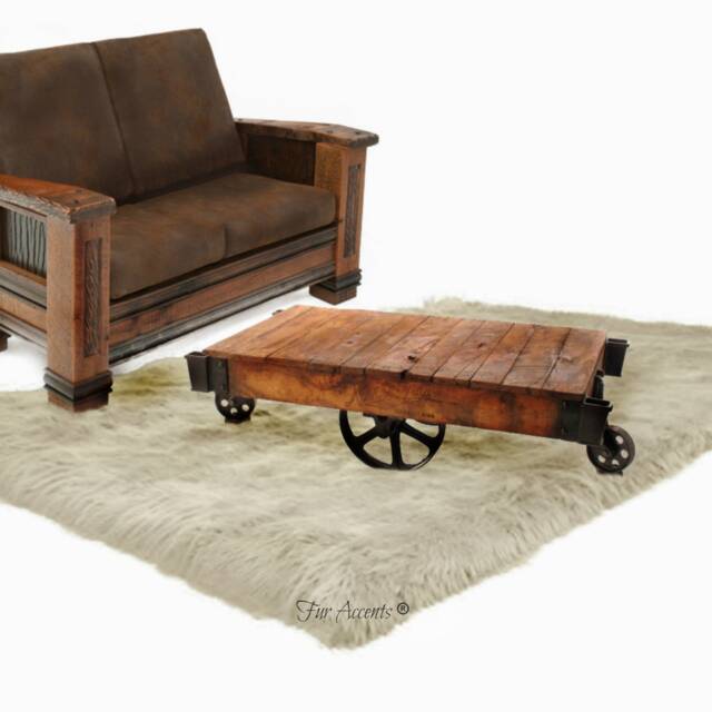Plush Faux Sheepskin Rug - Shaggy White Fur Accent, Usa Handmade - image 1