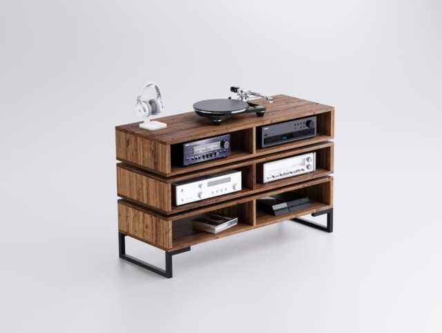 Karlstad 6 Space Amp Rack - Hifi Amplifier Component Audophile Audio Cabinet Vinyl Record Hifi - image 1