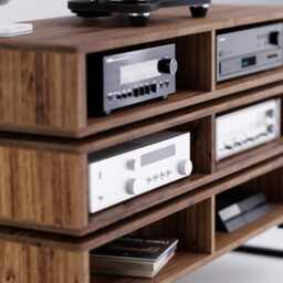 Karlstad 6 Space Amp Rack - Hifi Amplifier Component Audophile Audio Cabinet Vinyl Record Hifi - thumbnail 2