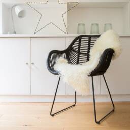 Ivory Curly Sheepskin Rug Australian Fleece Throw, Hygge Decor - thumbnail 1