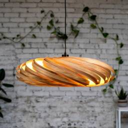 Designer Hanging Lamp Made Of Olive Ash Wood. Handmade Wooden From Cologne Studio - thumbnail 3