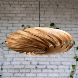 Designer Hanging Lamp Made Of Olive Ash Wood. Handmade Wooden From Cologne Studio - thumbnail 2