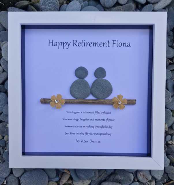 Retirement Gift For Friend, Good Luck Present, Pebble Art Picture Framed Poem, Wall Art, Home Decor Gift. Personalised Friend Friends - image 1