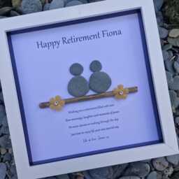 Retirement Gift For Friend, Good Luck Present, Pebble Art Picture Framed Poem, Wall Art, Home Decor Gift. Personalised Friend Friends - thumbnail 2
