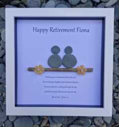 Retirement Gift For Friend, Good Luck Present, Pebble Art Picture Framed Poem, Wall Art, Home Decor Gift. Personalised Friend Friends