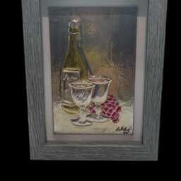 Wine & Grapes Metal Art/Repujado Art Card/Repousse - thumbnail 4