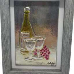 Wine & Grapes Metal Art/Repujado Art Card/Repousse - thumbnail 2