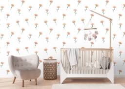 Boho Flower Wall Decals Nursery Decor Stickers - Set Of 54 - thumbnail 1