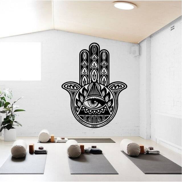 Hamsa All Seeing Eye Vinyl Wall Art, Decal, Sticker, Transfer, Mural, Removable, Decoration, Interior, Exterior, Peel & Stick, - 0677 - image 1