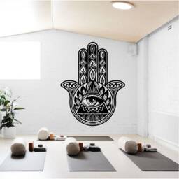 Hamsa All Seeing Eye Vinyl Wall Art, Decal, Sticker, Transfer, Mural, Removable, Decoration, Interior, Exterior, Peel & Stick, - 0677 - thumbnail 1