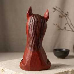 Cute Sitting Wooden Horse Figurine Hand Carved Pony Statue Rustic Nursery Decor Whimsical Animal Art Unique Gift For Lover - thumbnail 4
