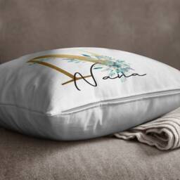 Nana Birthday Cushion - Pink Floral Initial Throw Pillow For Nan & Nanny Gift - thumbnail 3
