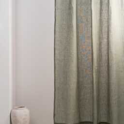 Elegant Green Sheer Linen Curtain - Choose Rod Pocket Or Clips, Custom Hanging Method - thumbnail 2