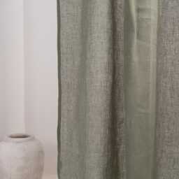 Elegant Green Sheer Linen Curtain - Choose Rod Pocket Or Clips, Custom Hanging Method - thumbnail 3