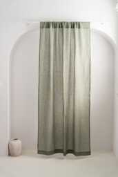 Elegant Green Sheer Linen Curtain - Choose Rod Pocket Or Clips, Custom Hanging Method