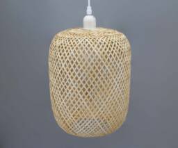 Handwoven Bamboo Pendant Light Drum-Shaped Chandelier