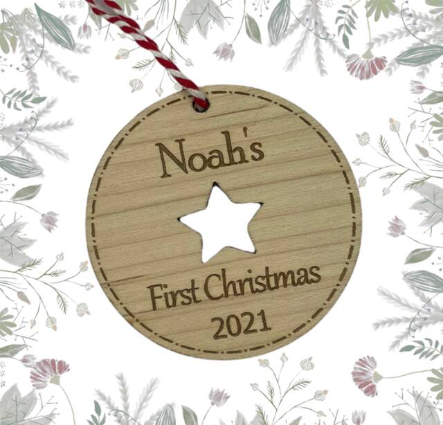 Personalised Baby First Christmas Bauble, My Christmas, Babys First, Ornament, 1st - image 1