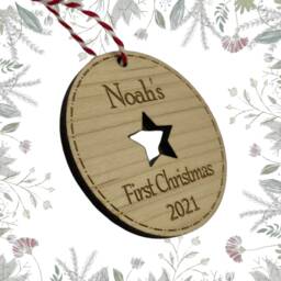 Personalised Baby First Christmas Bauble, My Christmas, Babys First, Ornament, 1st - thumbnail 2