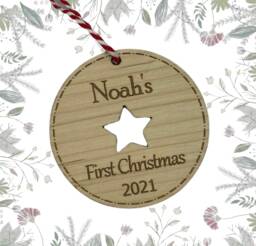 Personalised Baby First Christmas Bauble, My Christmas, Babys First, Ornament, 1st - thumbnail 1