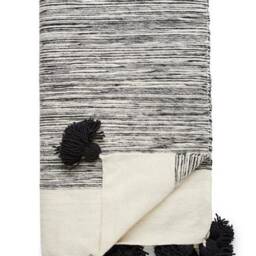 Tassel Blanket - Handmade Pom Blanket Moroccan Organic Throw Bedroom Gift Idea - thumbnail 3