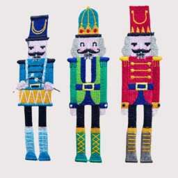 Christmas Embroidered Linen Oblong Nutcracker, Cushion Cover, Ready To Post - thumbnail 3
