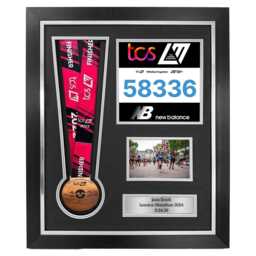 Marathon Medal Display Frame Race Bib & Photo. Number Framing Kit + Personalised Plaque Metal - thumbnail 2