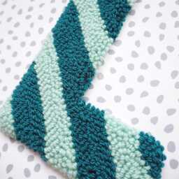 Aqua & Teal Stripe Custom Letter Nursery Wall Hanging - thumbnail 3