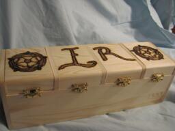 Tudor Rose Wooden Box Wood Burning - thumbnail 1