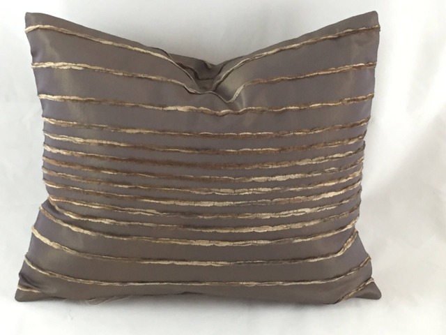 striped Chenille Taffeta Cushion, Lumbar Pillow With Insert - image 1