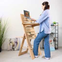 Plywood Standing Desk Adjustable Height, Ergonomic Artist Easel Workstation - thumbnail 1
