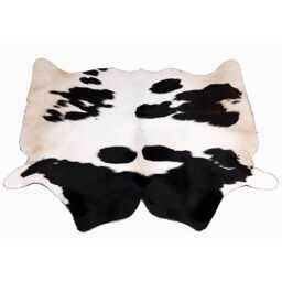 Authentic Black & White Cowhide Rug - Medium Natural Leather Skin For Elegant Interiors - 46x46 Inches - thumbnail 4