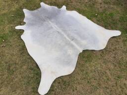 Cowhide Rug in Gray, Grey Brazilian Cow Skin Rug, Exotic Leather Area Home Decor Soft Carpet Custom Hide With Real Hair On - thumbnail 1