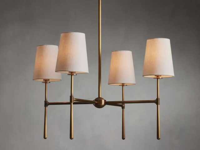 1950's Mid Century Brass Rhodes 4 Light Chandelier Sputnik Italian Ceiling Curved Arms Starburst Pendent - image 1