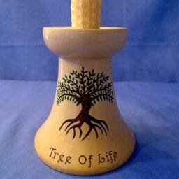Choice Of Handmade & Hand-Painted Wooden Candle Holder Or Tea-Light With The Tree Of Life - thumbnail 2