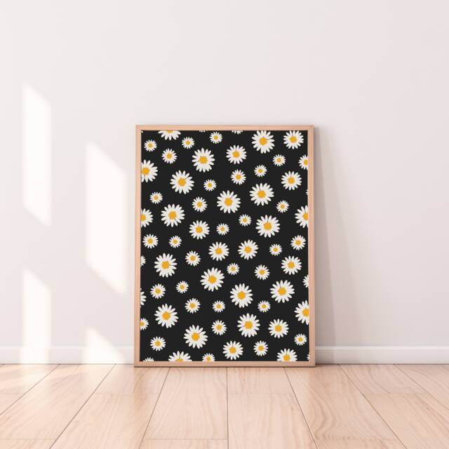 Cute Daisy Print - Flower Print, Retro Wall Art, Minimalist Prints, Living Room Bedroom Home Decor, Boho Style, Colourful Art - image 1