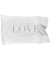 standard Pillow Case Love Happiness Harmony - thumbnail 1