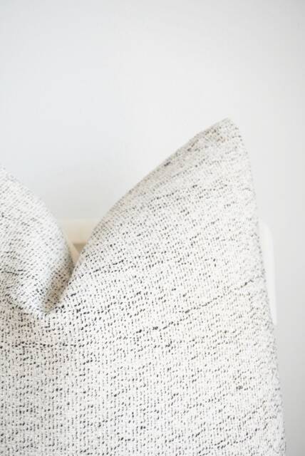 Neutral Crea & Black Striped Pillow Cover - image 1