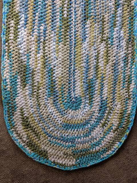 "Ocean Dreams Teal, Green , Blue Rag Rug Large 96"" X 43" - image 1