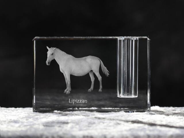 Lipizzan, Crystal Pen Holder With Horse, Souvenir, Decoration, Limited Edition, Collection - image 1