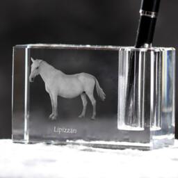 Lipizzan, Crystal Pen Holder With Horse, Souvenir, Decoration, Limited Edition, Collection - thumbnail 2