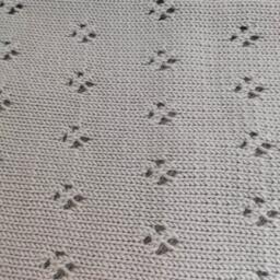 Hand Knitted Merino Wool Baby Blanket - Pictured in Light Beige - thumbnail 2