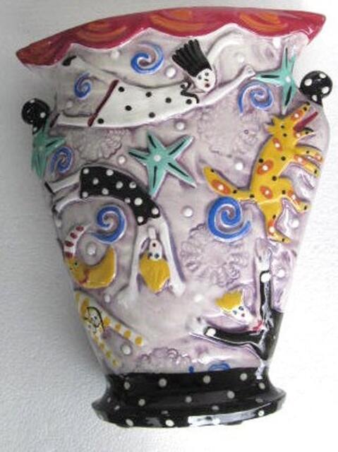 "Handmade Ceramic Vase ""In My Dreams We Fly" - image 1