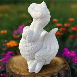 Concrete Dragon Statue Stone Sitting Figurine Guardian Garden Sculpture Medieval Decor Outdoor Mythical Ornament Gift For Lovers - thumbnail 1