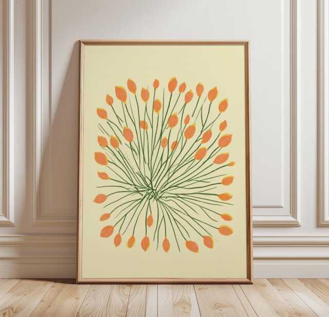 Lemon Branch Poster, Botanical Fruit Print, Minimalist Wall Art - image 1