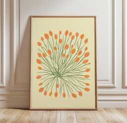 Lemon Branch Poster, Botanical Fruit Print, Minimalist Wall Art - thumbnail 1